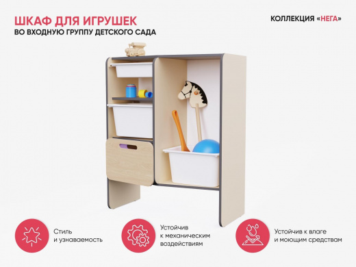 Шкаф для игрушек во входную группу из коллекции мебели «НЕГА»