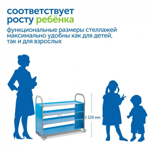 SS403L Мобильный стеллаж L с 3 прямыми полками 1126х1180х475 мм