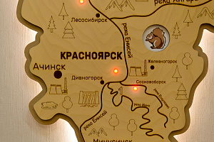 Карта любого региона, точечная подсветка 9 городов + подсветка типа "Контражур"