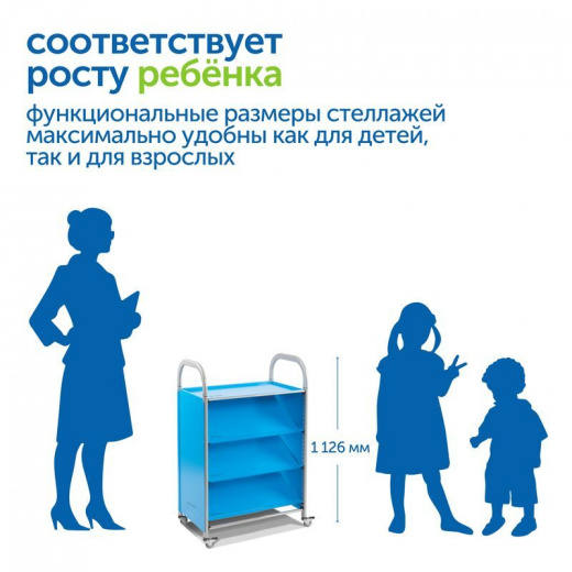 SS503M Мобильный стеллаж M с 3 наклонными полками 1126х795х475 мм