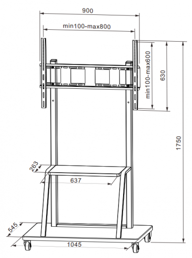 Напольная стойка для интерактивного комплекса 42"-90"