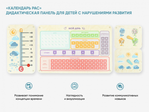 «Календарь РАС» - Дидактическая панель для детей с нарушениями развития